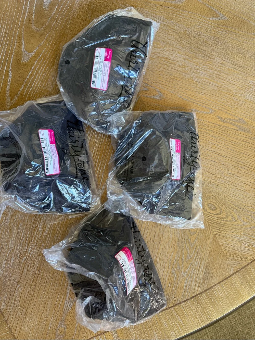 Thirty-One Gifts Felt Hanging Bin - Black / Brushed Graphite (NWT) set of 4